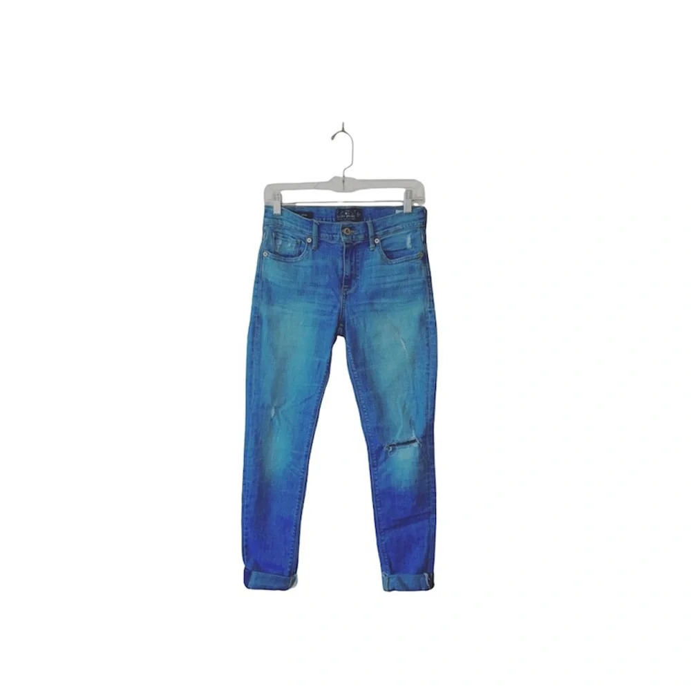 Lucky Brand Brooke Skinny Jeans Medium Wash Mid-rise Ripped Cuffed 2/26 Women’s